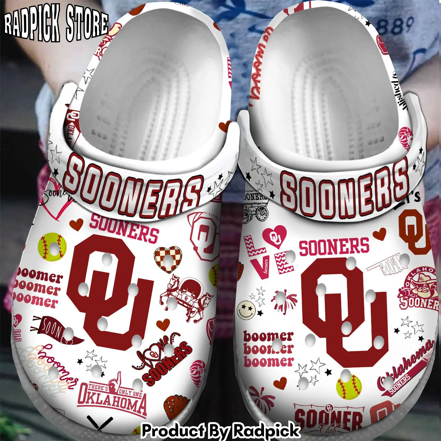 Radpick premium oklahoma sooners ncaa sport clogs crocband clogs shoes for men women and kids rp6522180